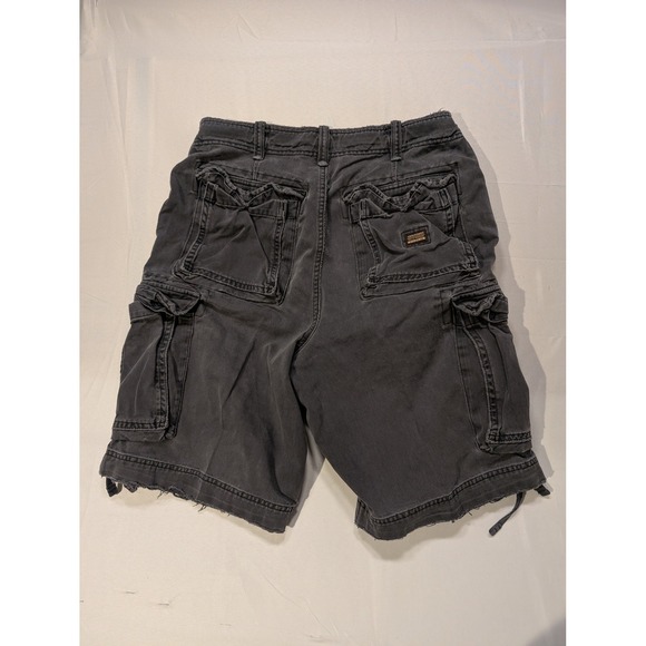 Abercrombie & Fitch Mens Size 34 Cargo Shorts Grey Military 100% Cotton Summer - Picture 6 of 8